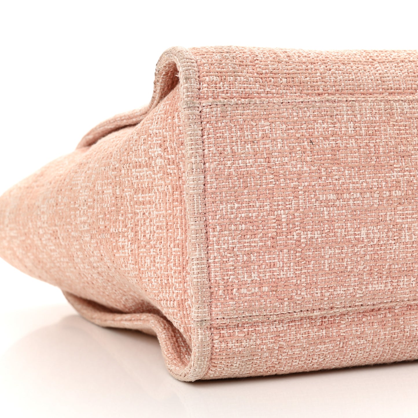 Straw Lurex Large Deauville Tote Pink