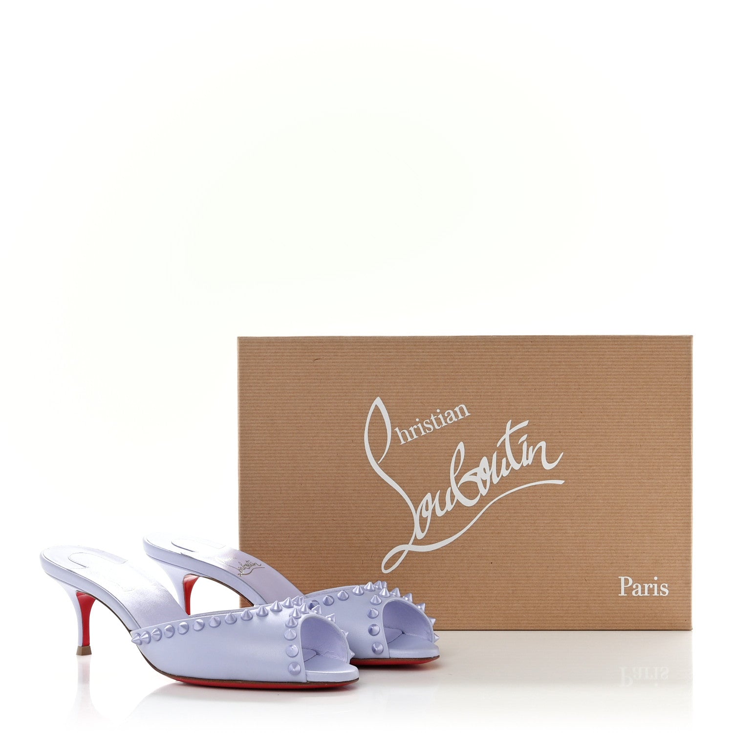 Christian Louboutin Nappa Spike Me Dolly 55 Sandals 35.5 Skylight 8 of 8