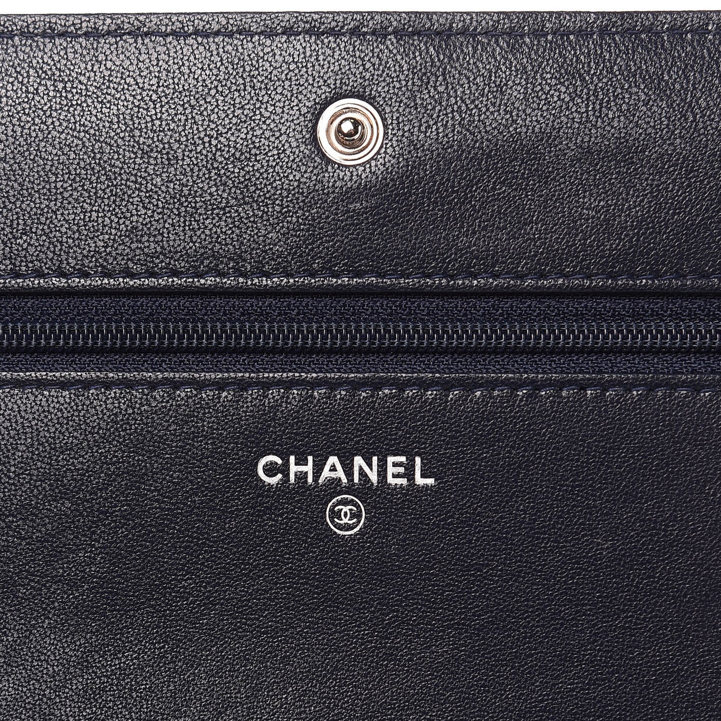 Sheepskin Quilted Mademoiselle Vintage Wallet On Chain WOC Blue