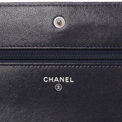 Chanel Sheepskin Quilted Mademoiselle Vintage Wallet On Chain WOC Blue 6 of 19
