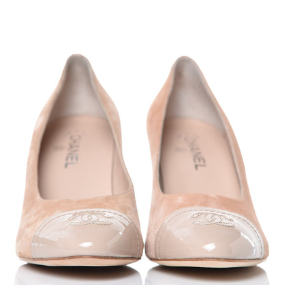 Chanel Suede Patent Calfskin CC Cap Toe Pumps 42 Pink 2 of 12