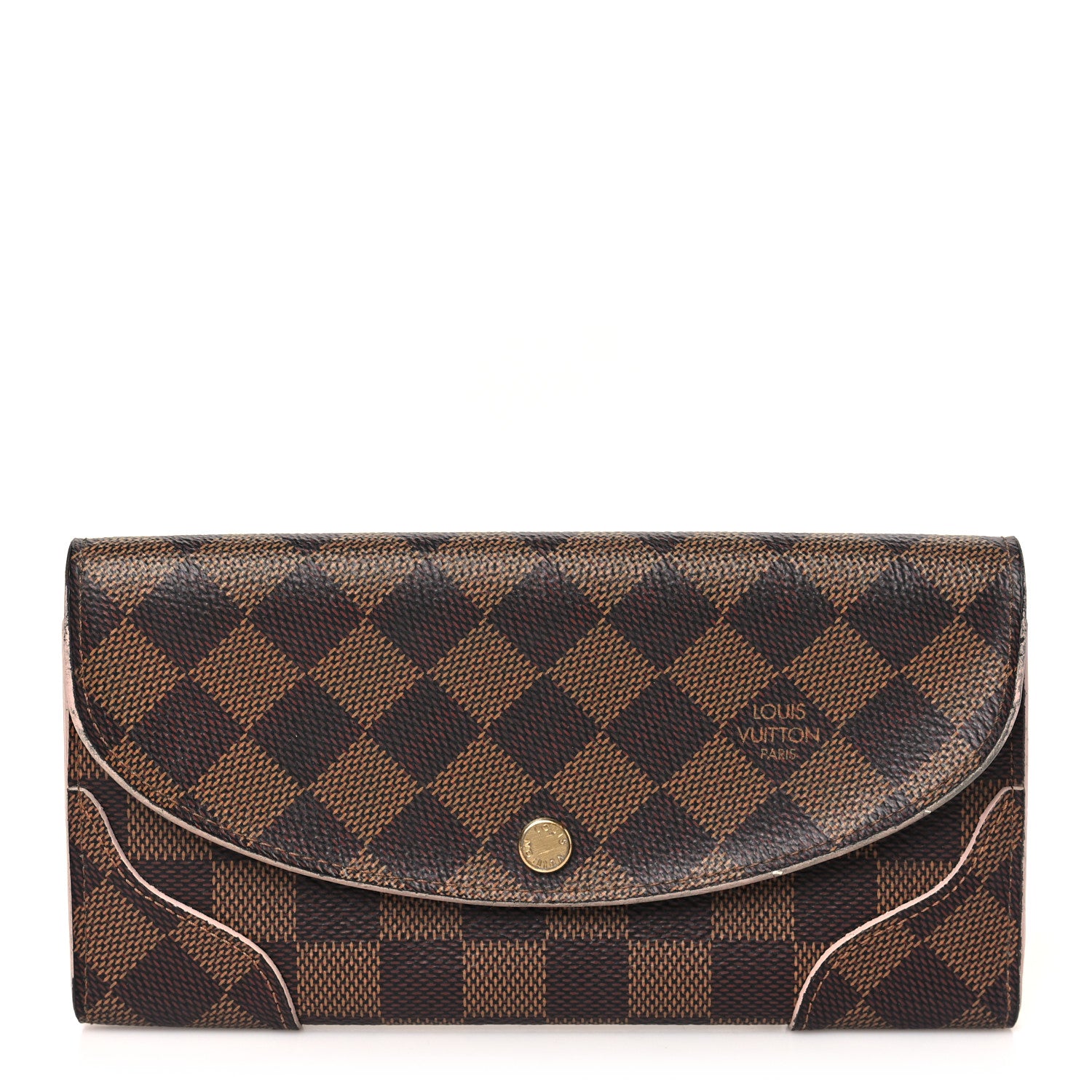 Louis Vuitton Damier Ebene Caissa Wallet Rose Ballerine 1 of 12