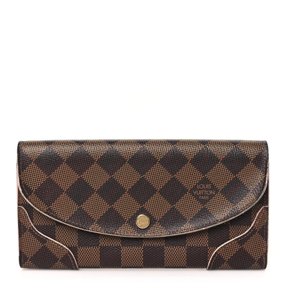 Louis Vuitton Damier Ebene Caissa Wallet Rose Ballerine 1 of 12