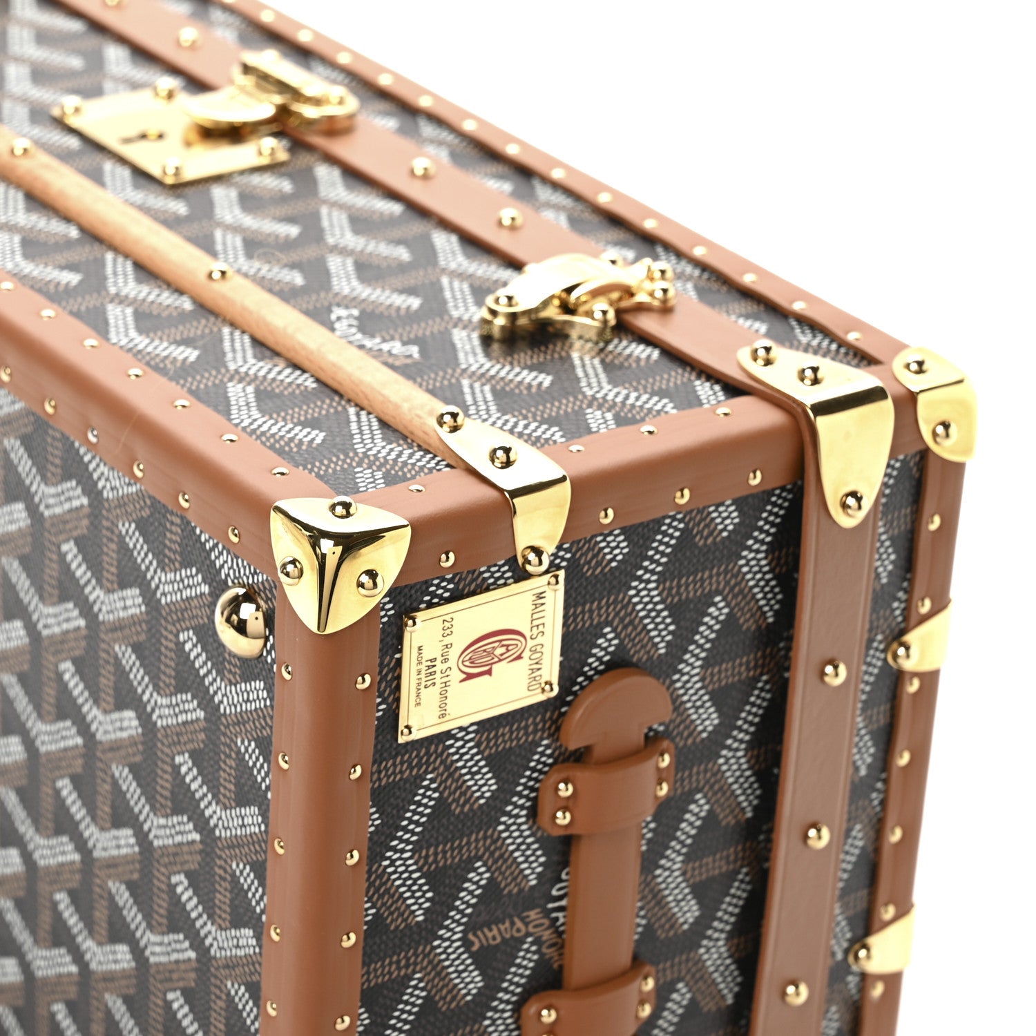 Goyard Goyardine 352 Trunk Black Tan 10 of 12