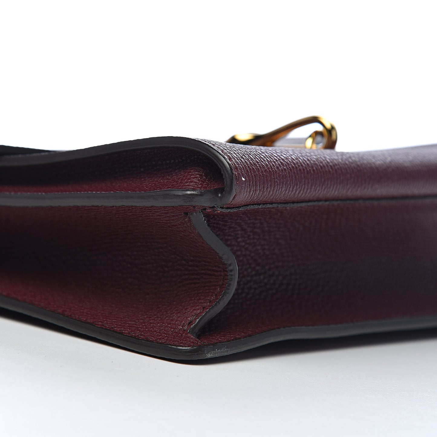 Grainy Calfskin Small Macken Crossbody Bag Mahogany Red