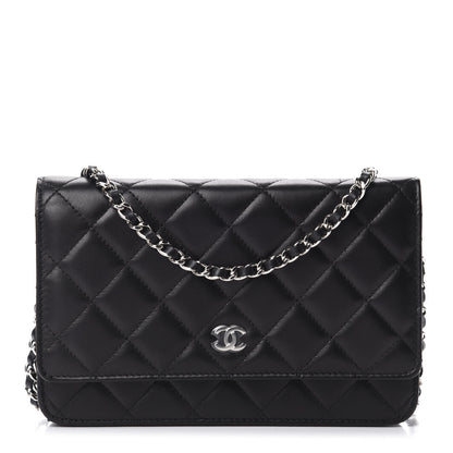 Chanel Lambskin Quilted Wallet On Chain WOC Black 1 of 12