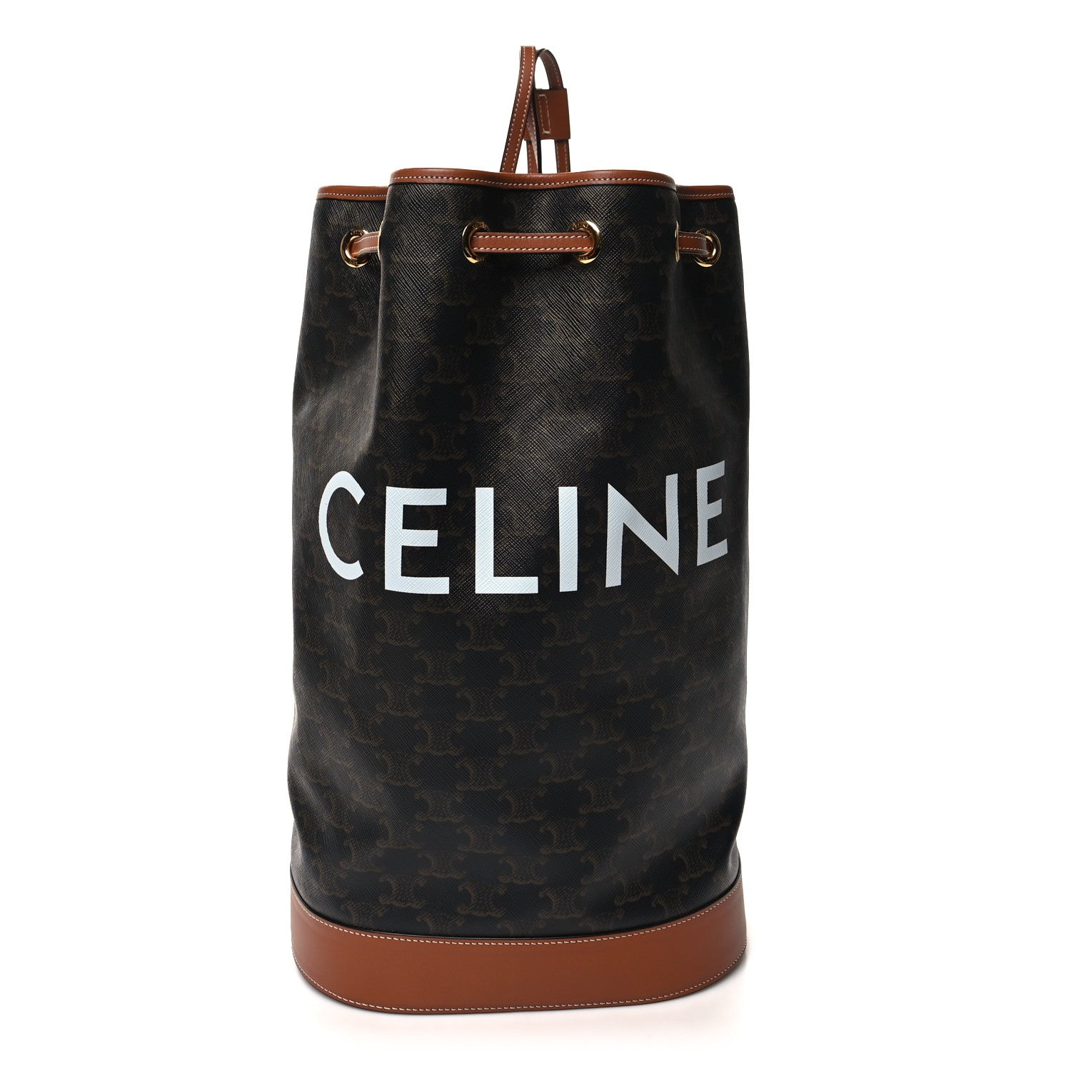 Celine Triomphe Canvas Calfskin Medium Sailor Bag Tan 1 of 10