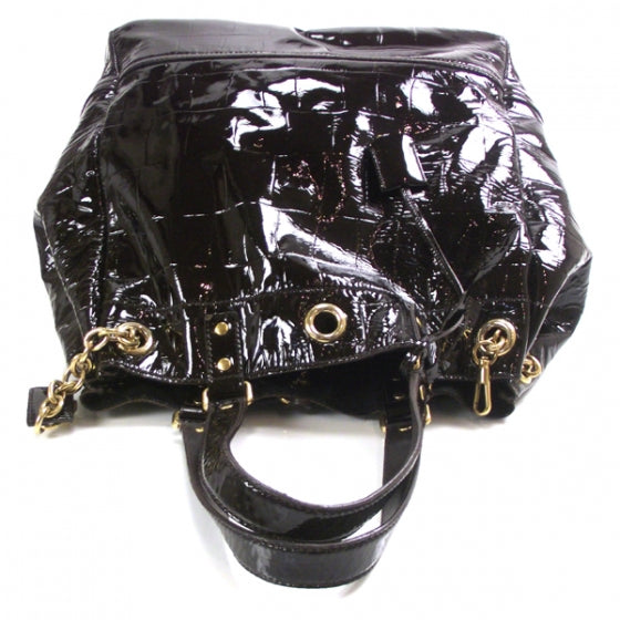 Patent Croc Overseas Tote Chocolate