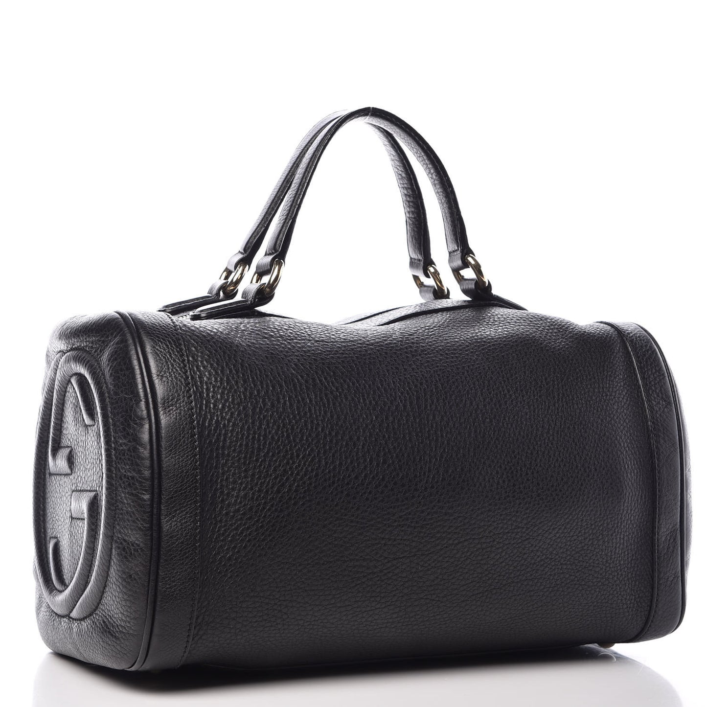 Pebbled Calfskin Medium Soho Boston Black