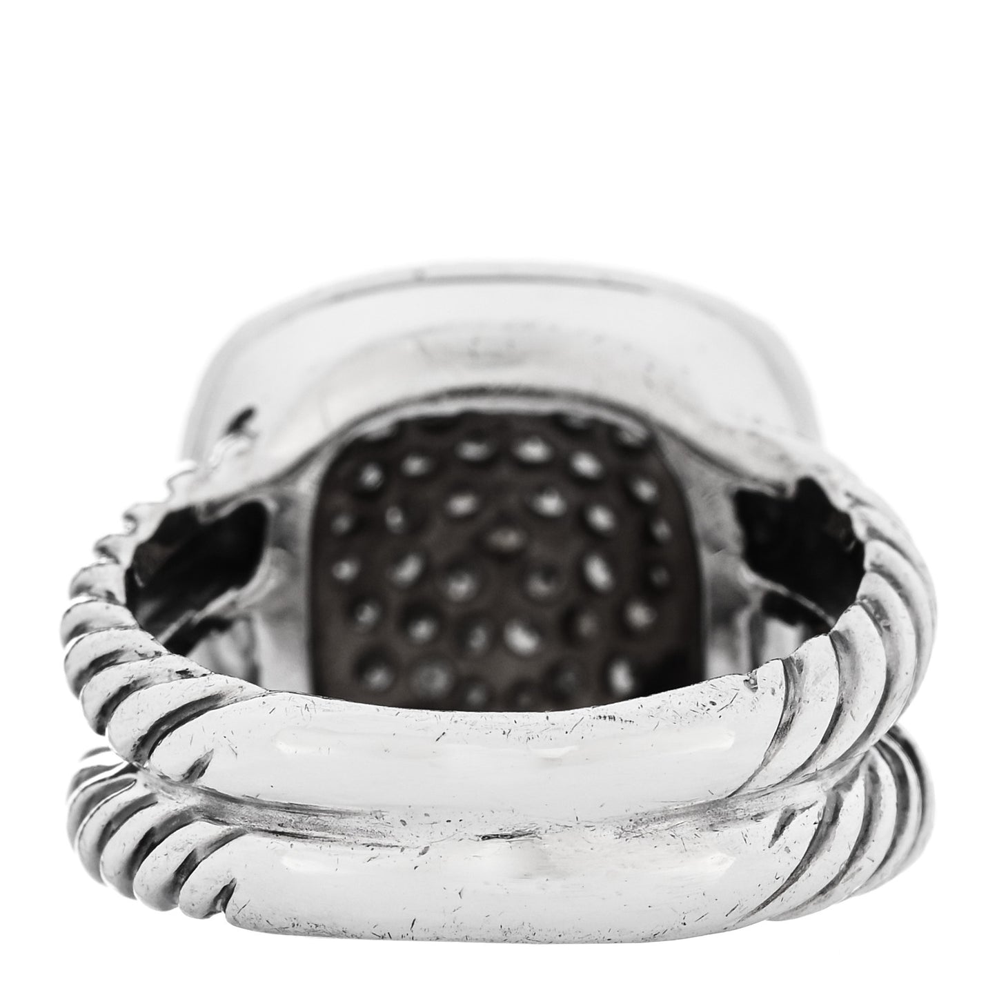 Sterling Silver Diamond 11mm Albion Pave Ring 52 6