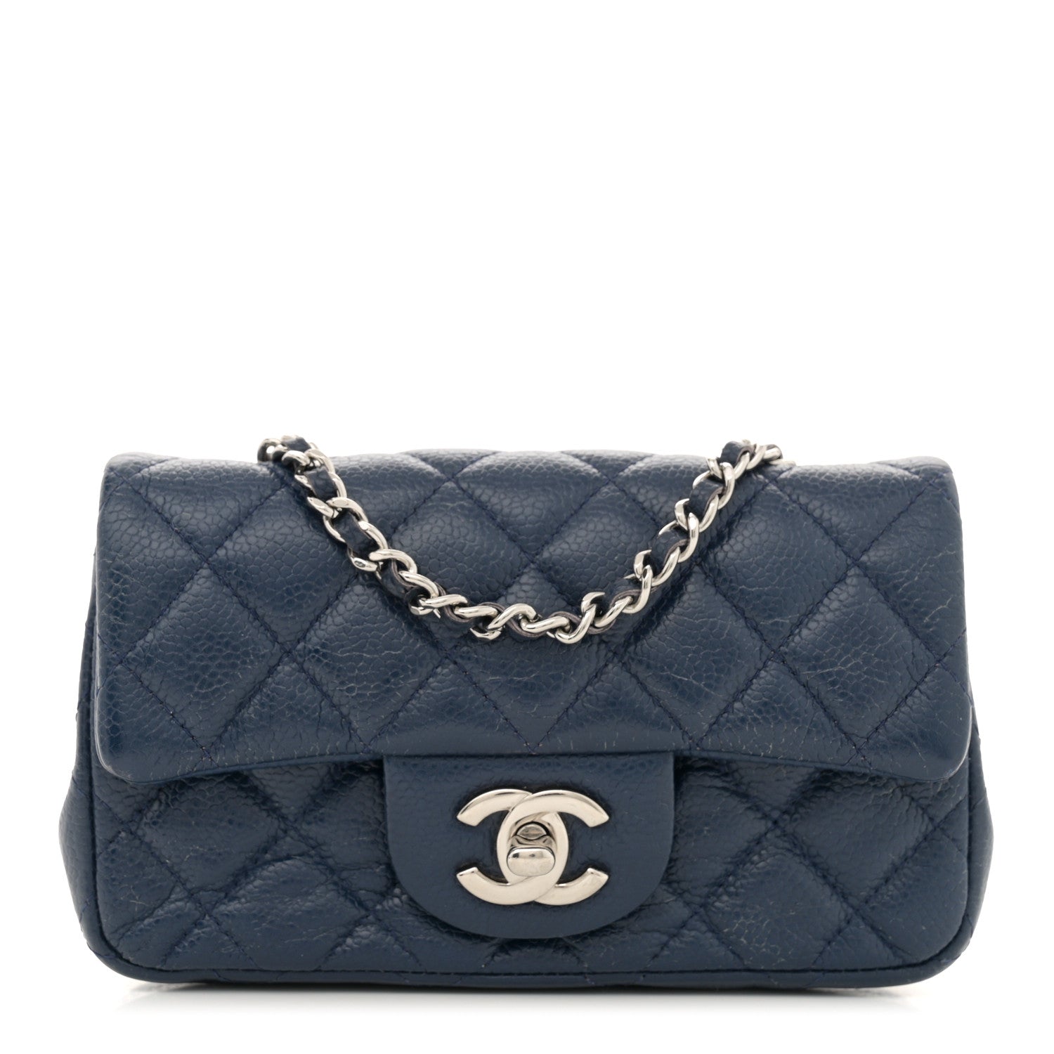 Chanel Caviar Quilted Extra Mini Flap Blue 1 of 11
