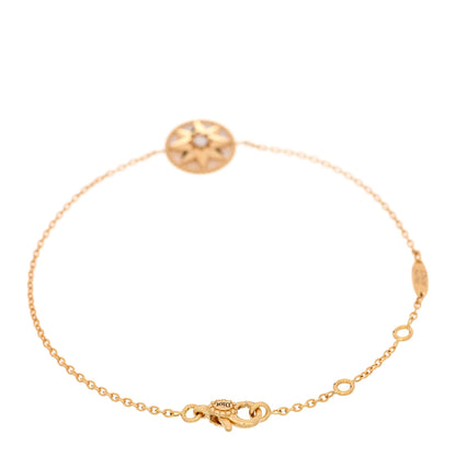Christian Dior 18K Yellow Gold Diamond Mother of Pearl Rose Des Vents Bracelet 3 of 4