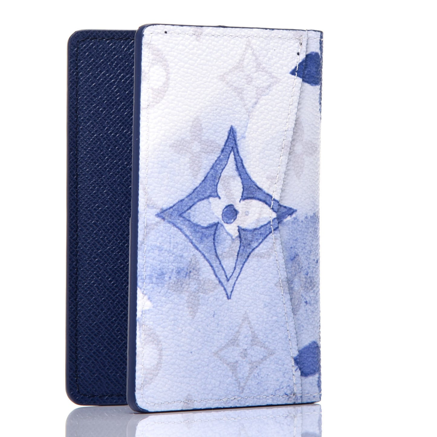 Monogram Watercolor Pocket Organizer Blue