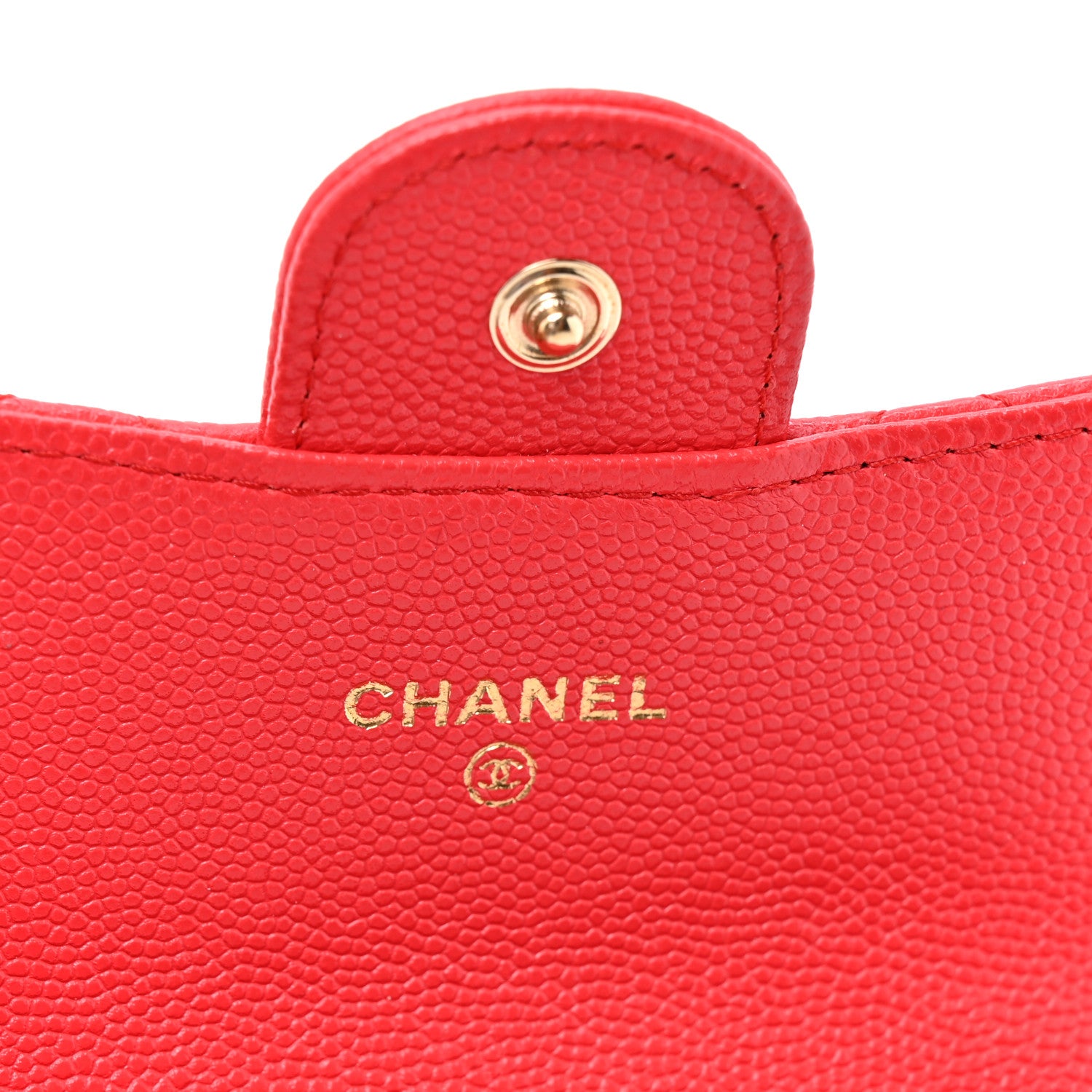 Chanel Caviar Quilted Flap Card Holder Wallet Red 7 of 8