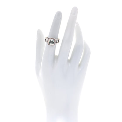 David Yurman Sterling Silver Diamond Prasiolite 7mm Petite Albion Ring 52 6 2 of 4
