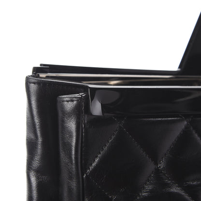 Chanel Glazed Calfskin Quilted Large CC Delivery Tote Black 13 of 16