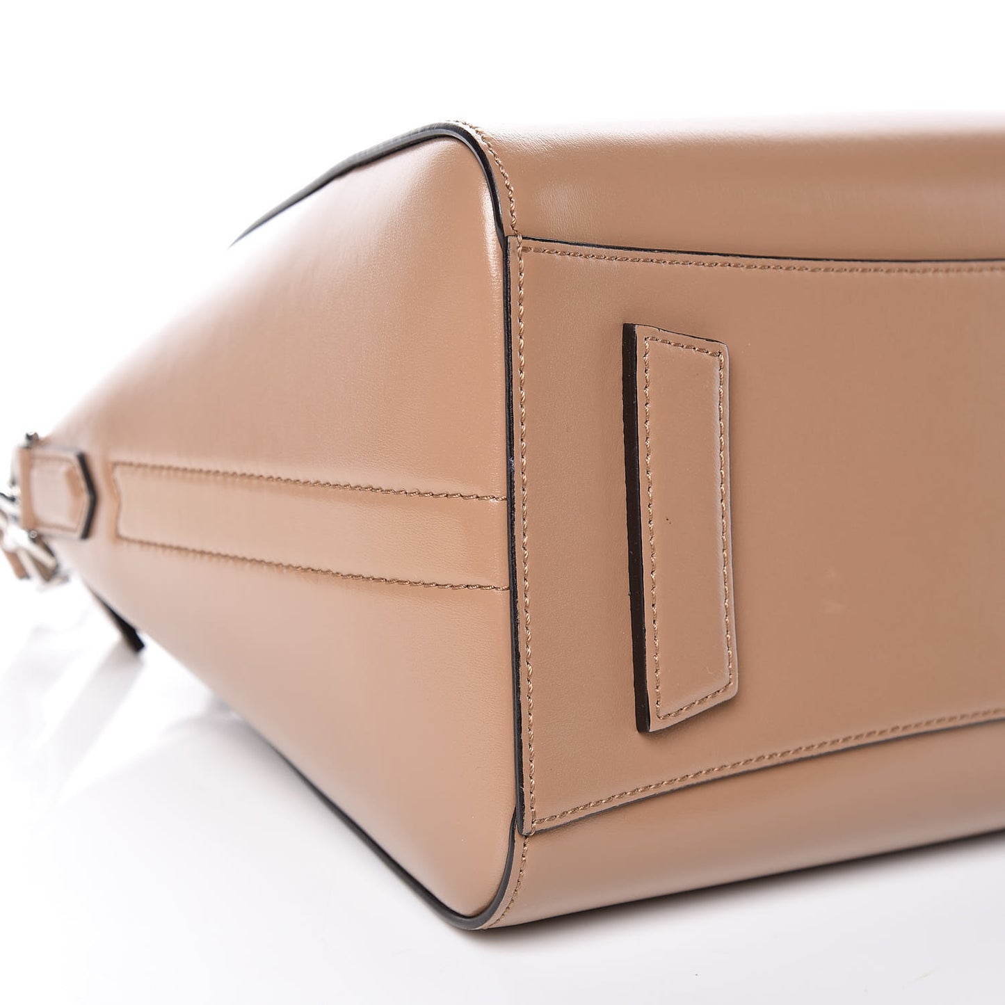 Shiny Lord Calfskin Small Antigona Dark Beige