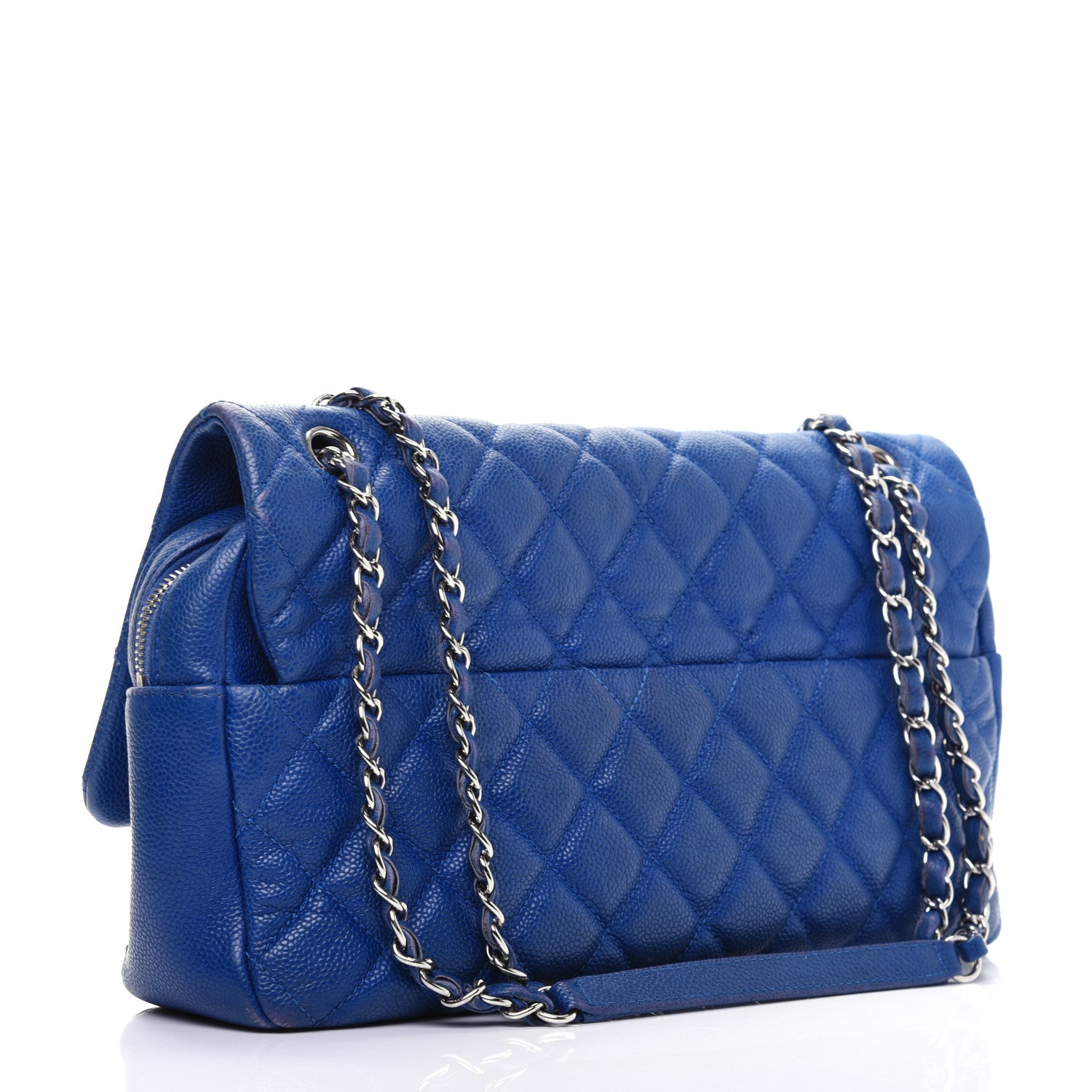 Chanel Caviar Quilted Jumbo Easy Flap Blue 4 of 35