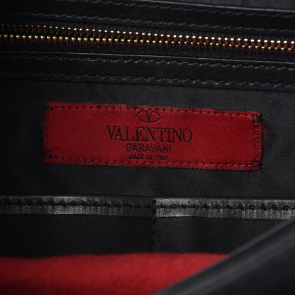 Valentino Garavani Vitello Large Rockstud Single Handle Flap Satchel Black 6 of 15