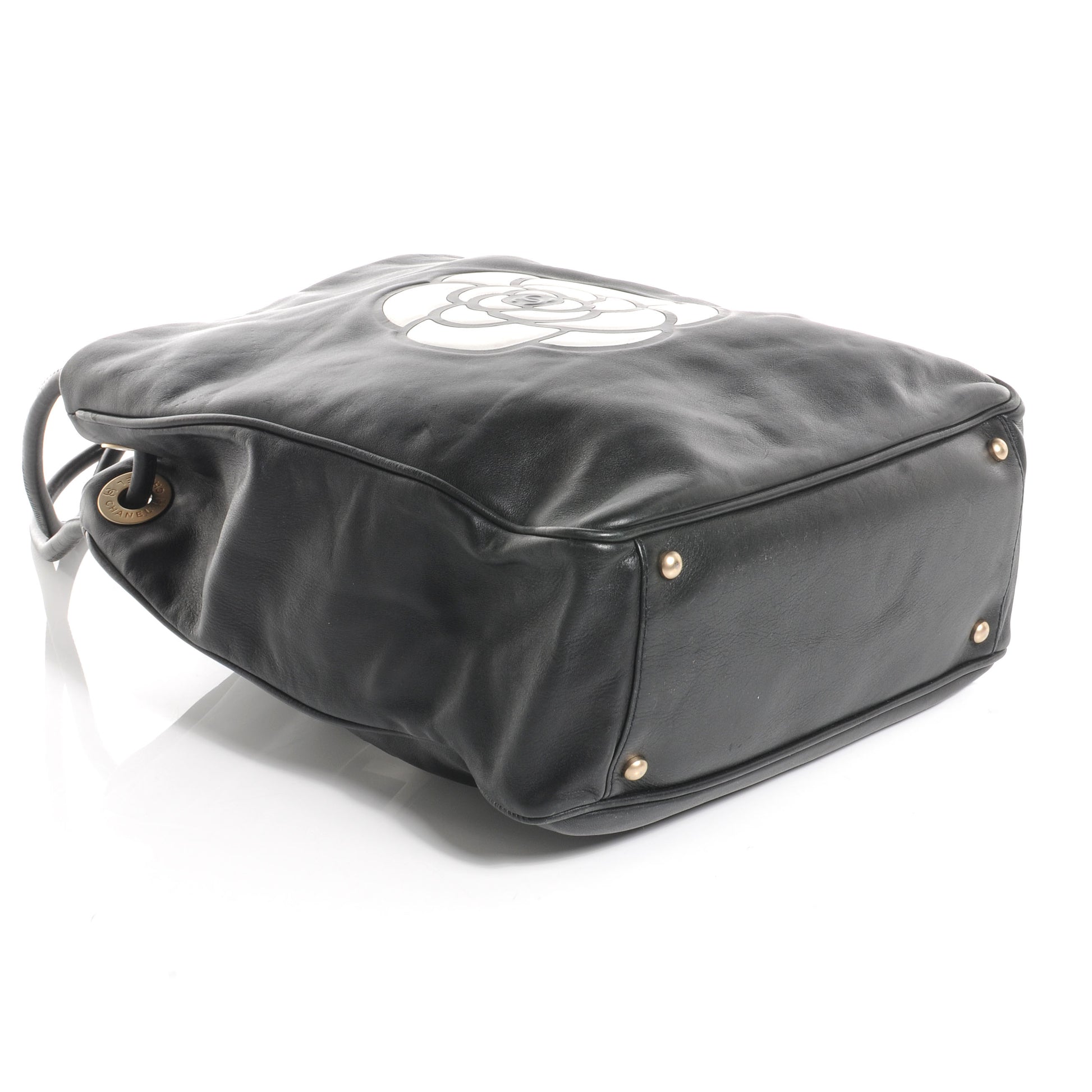 Chanel Lambskin Camellia Tote Black 4 of 7