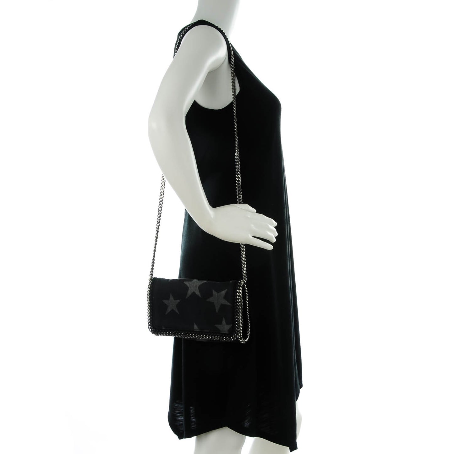 Denim Star Falabella Mini Tote Black