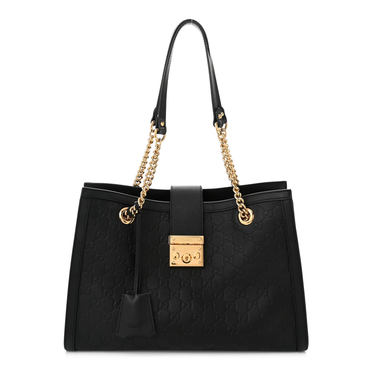 Guccissima Medium Padlock Tote Black
