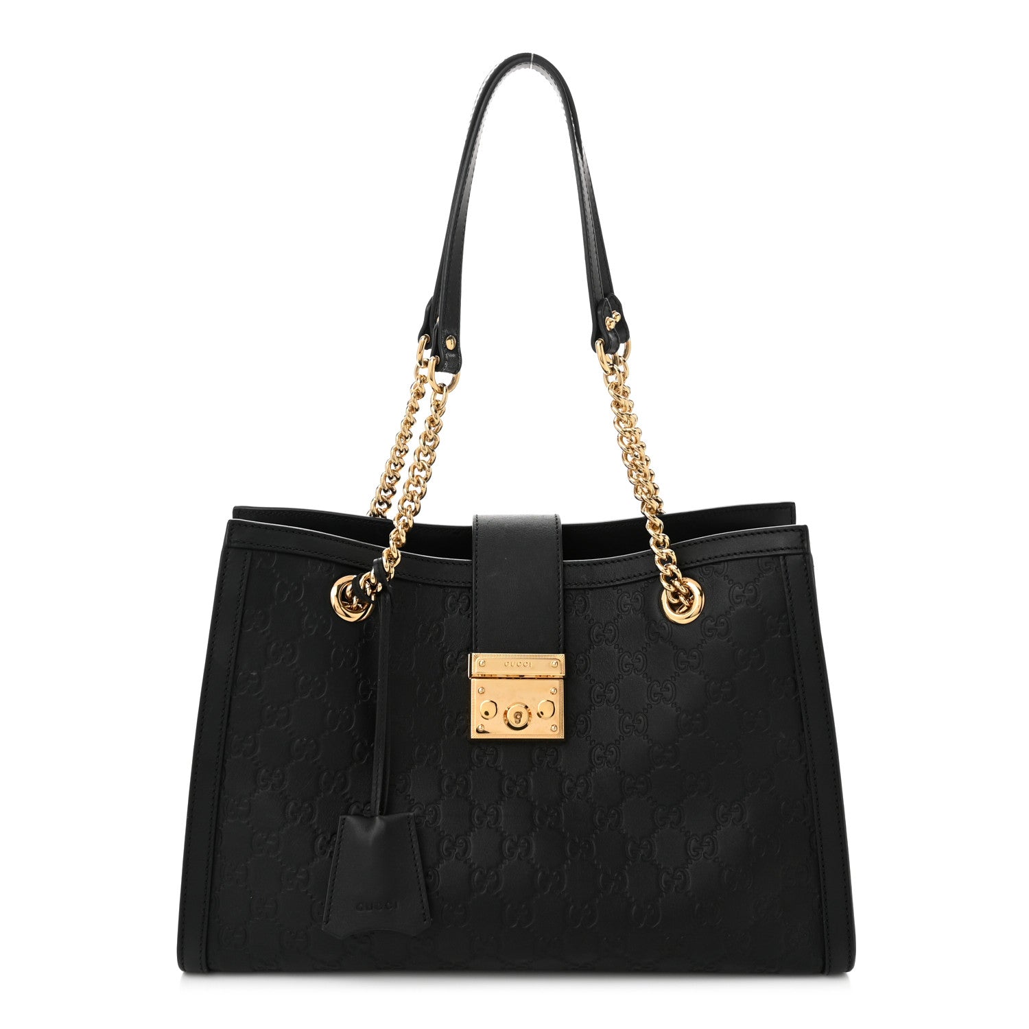Gucci Guccissima Medium Padlock Tote Black 1 of 11
