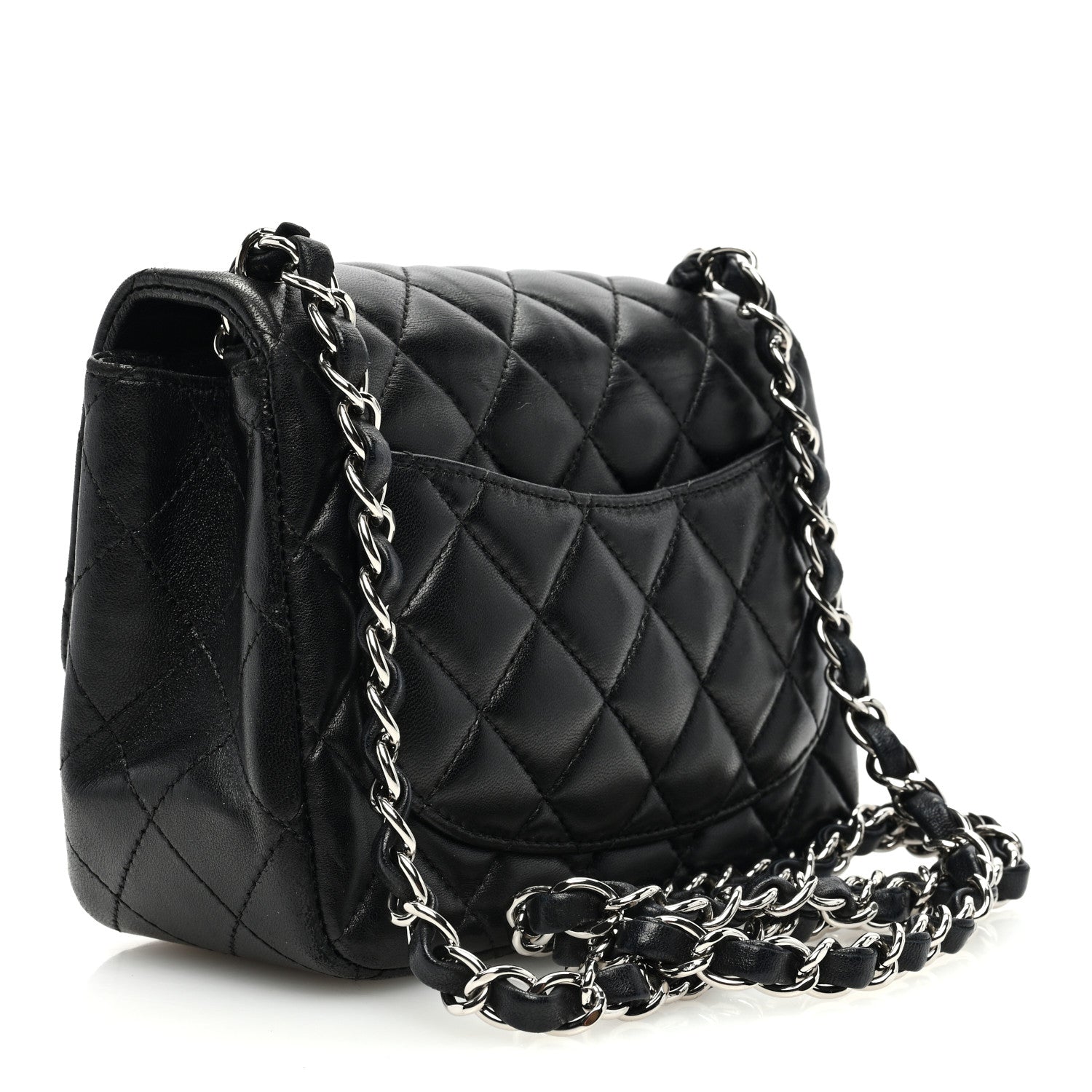 Chanel Lambskin Quilted Mini Square Flap Black 3 of 12
