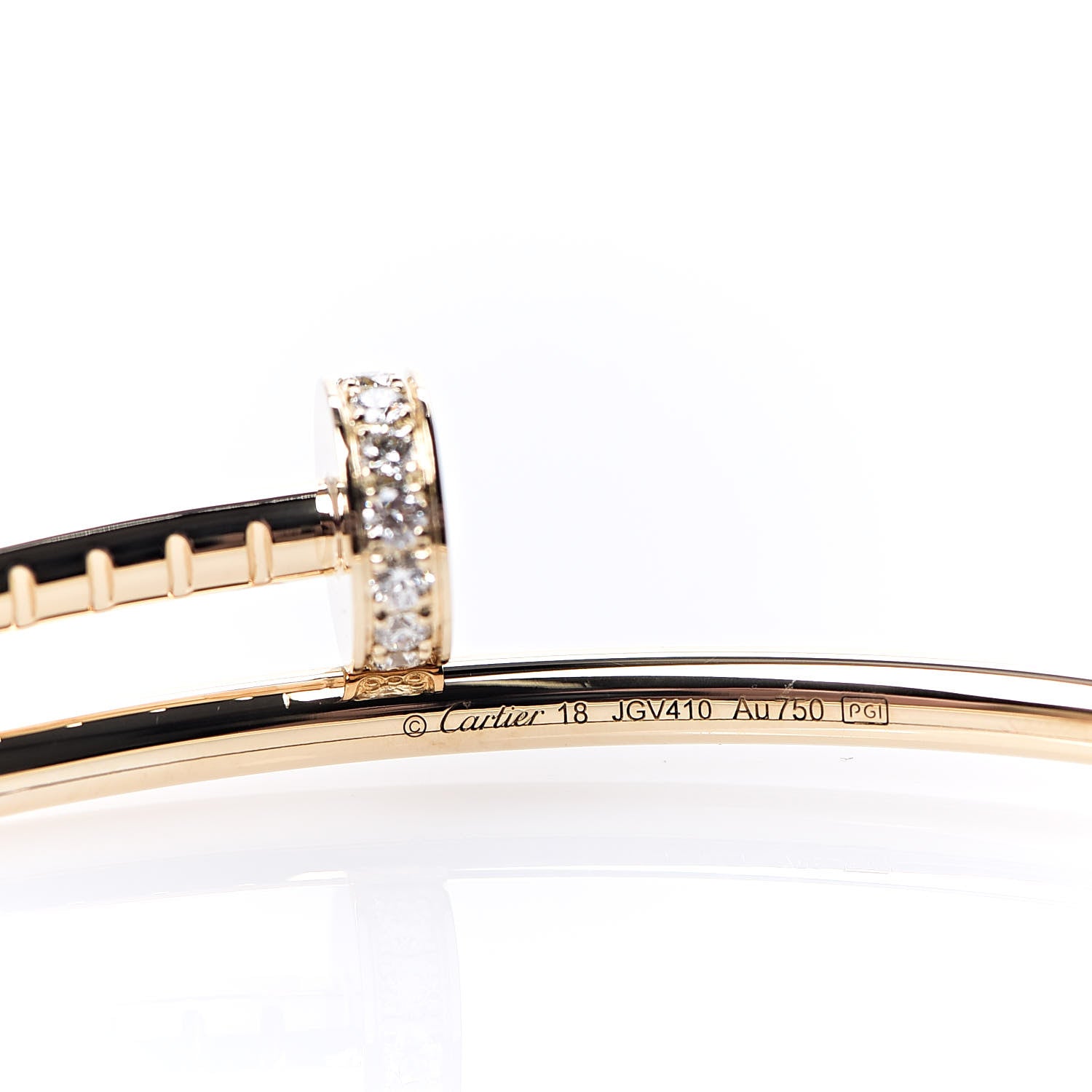 Cartier 18K Yellow Gold Diamond Small Juste Un Clou Bracelet 18 3 of 4
