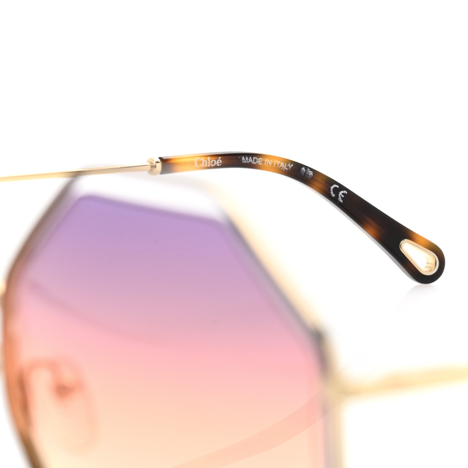 Chloe Octagonal Sunglasses CE132S Gold 5 of 6