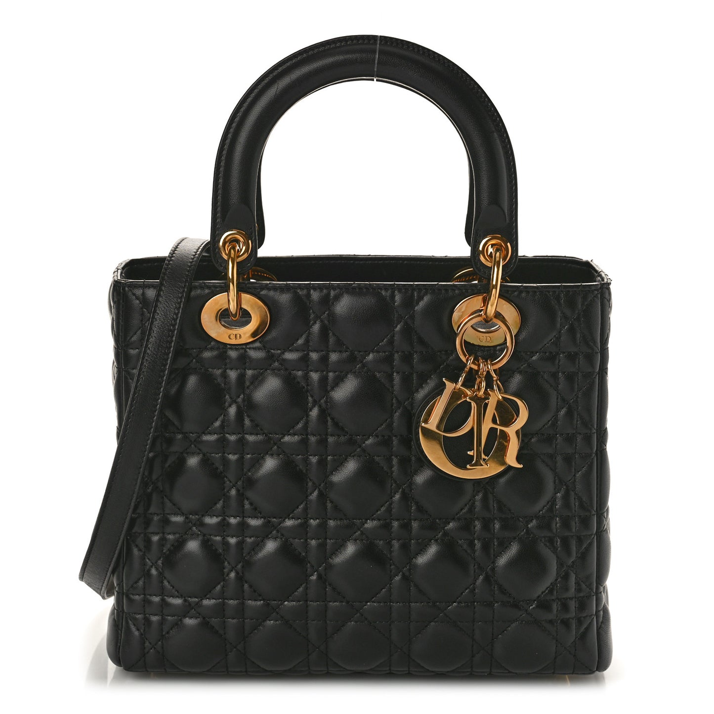 Lambskin Cannage Medium Lady Dior Black