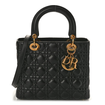 Christian Dior Lambskin Cannage Medium Lady Dior Black 1 of 13