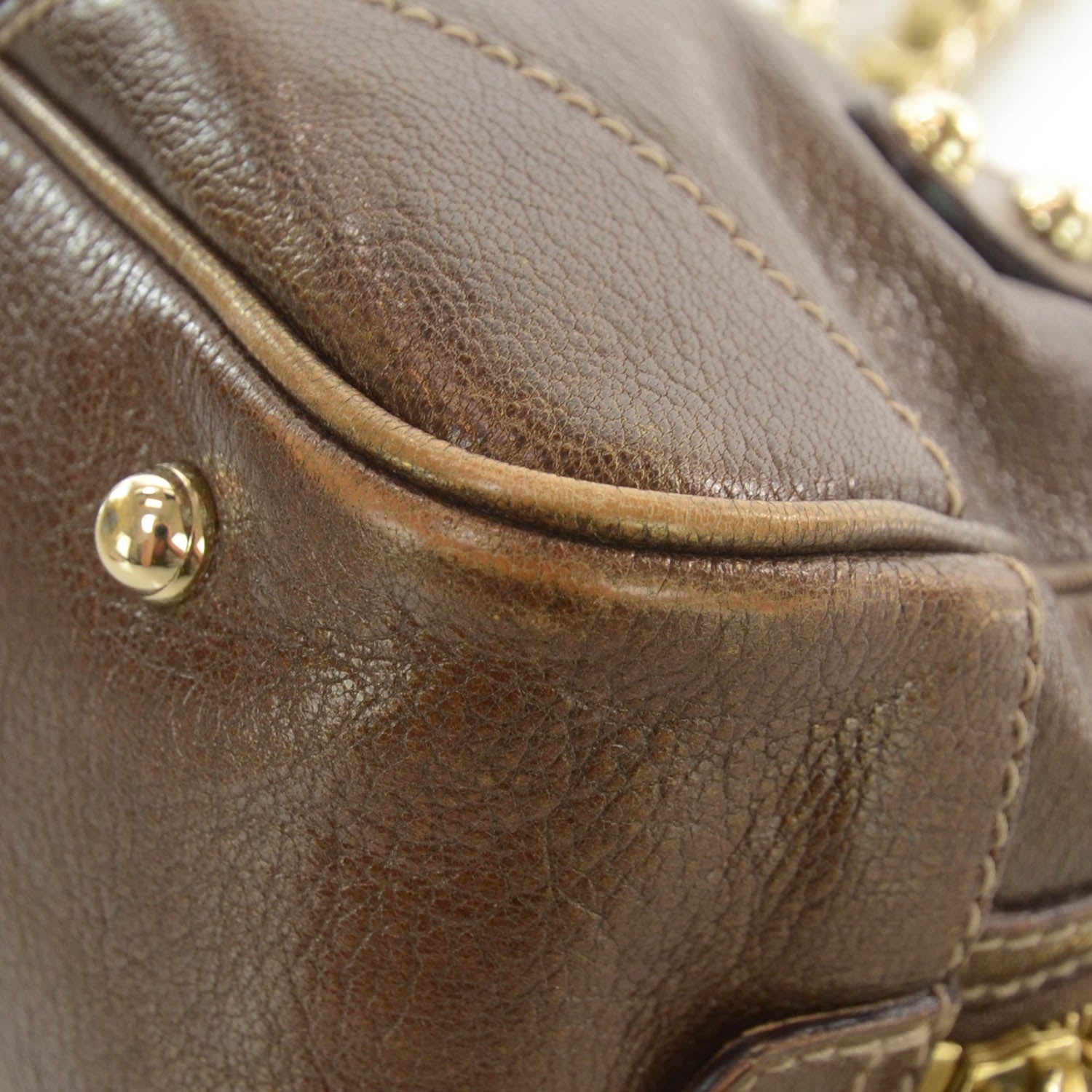 Gucci Leather Capri Small Bowler Bronze 7 of 11