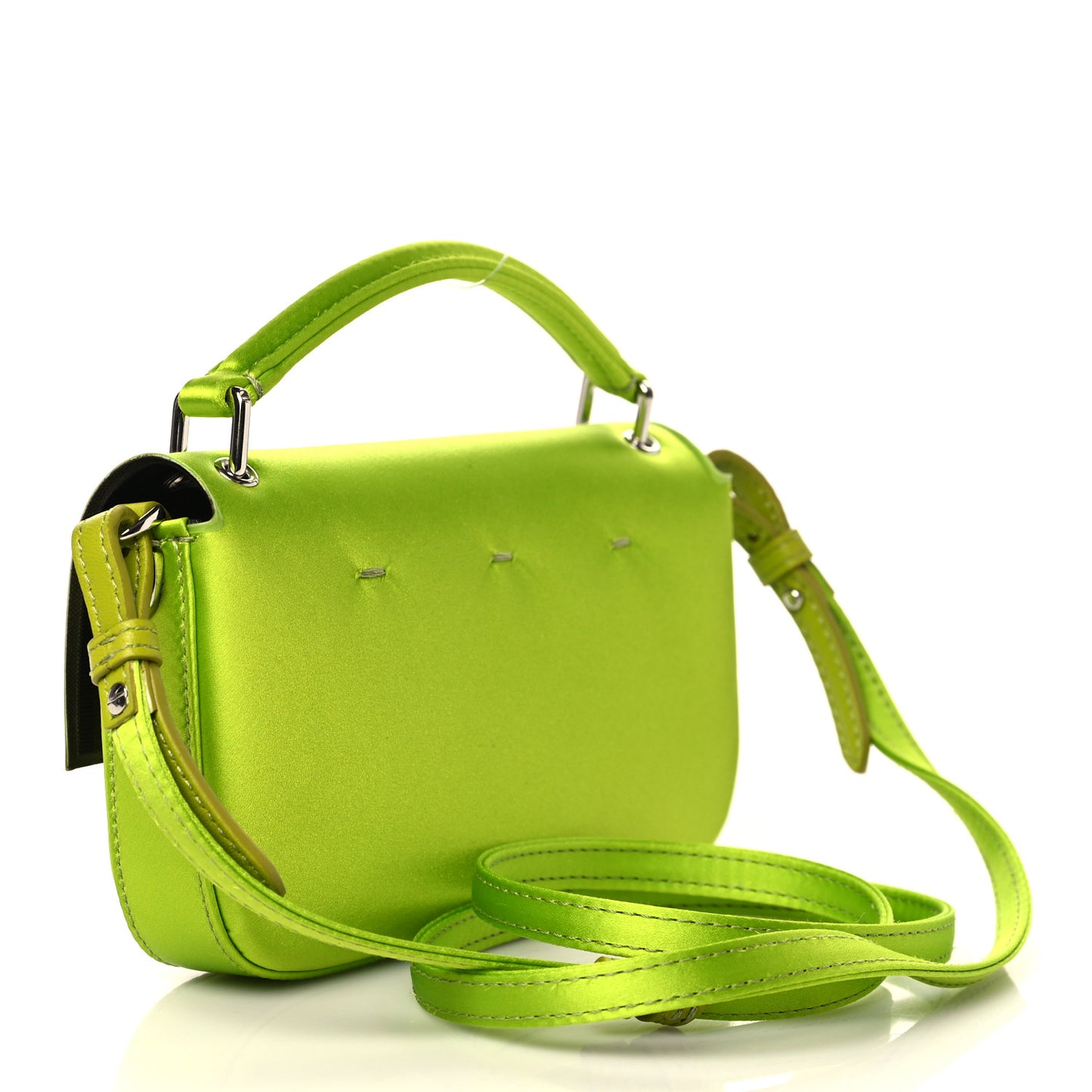 Silk Satin Phone Baguette Wasabi