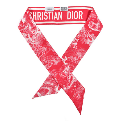 Christian Dior Silk Toile De Jouy Mitzah Scarf Ivory Red 1 of 3
