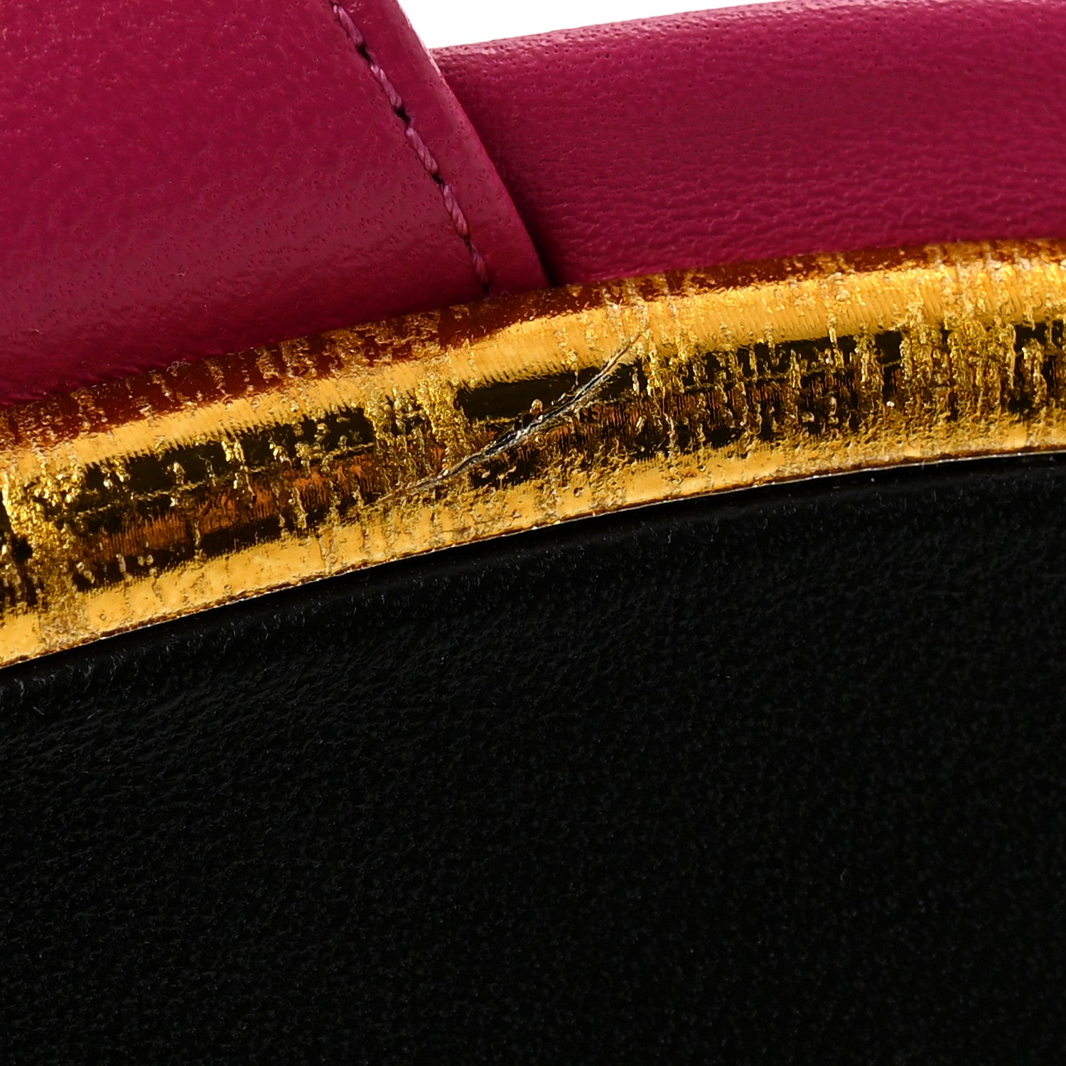 Chanel Lambskin Cap Toe Open Wedge 37.5 Fuchsia Black 10 of 11