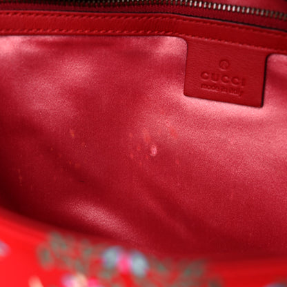 Gucci Jacquard Matelasse Floral Medium GG Marmont Shoulder Bag Red 12 of 19