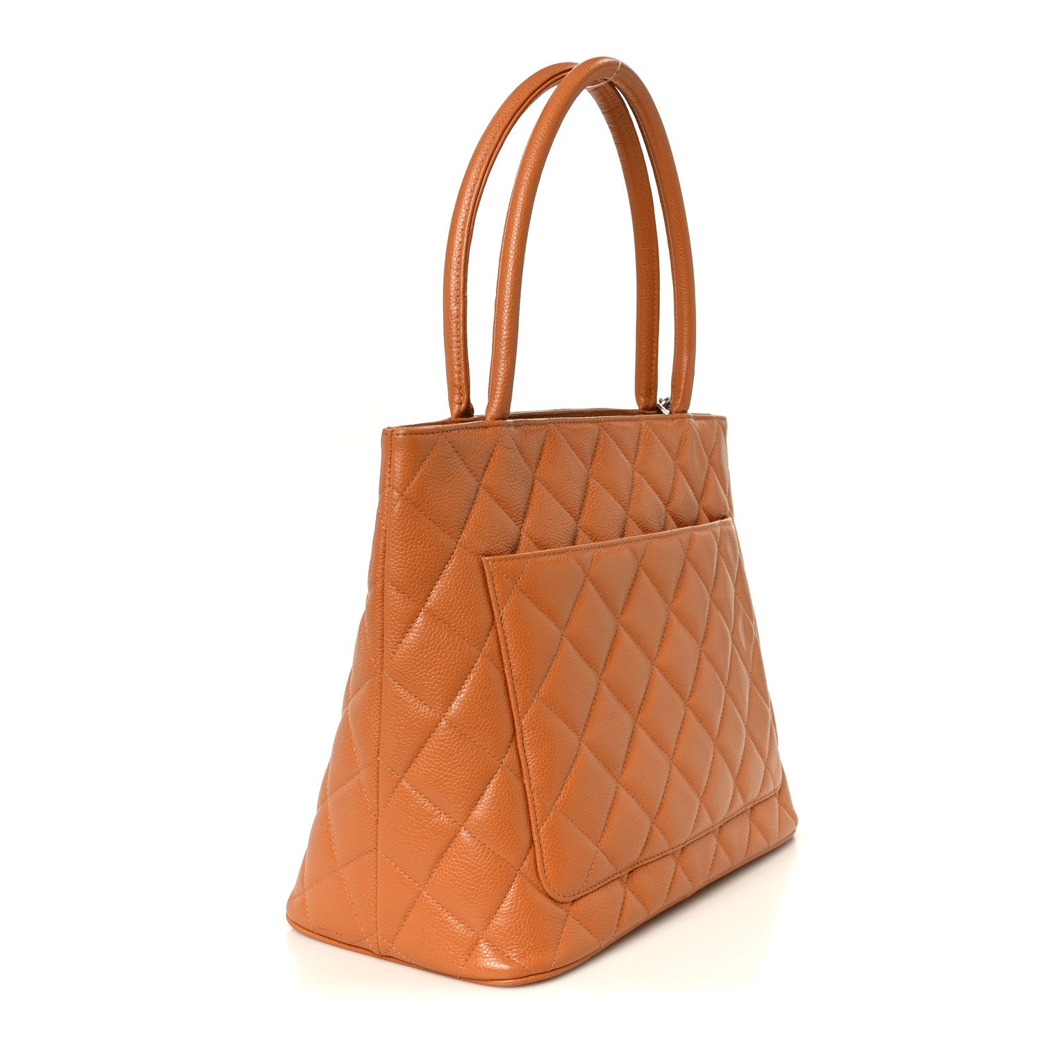 Chanel Caviar Quilted Medallion Tote Orange 3 of 10
