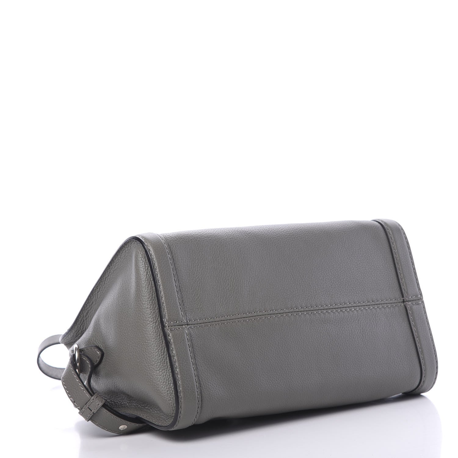 Alexander McQueen Pebbled Calfskin Small Skull Padlock Zip Around Tote Dark Grey 3 of 10