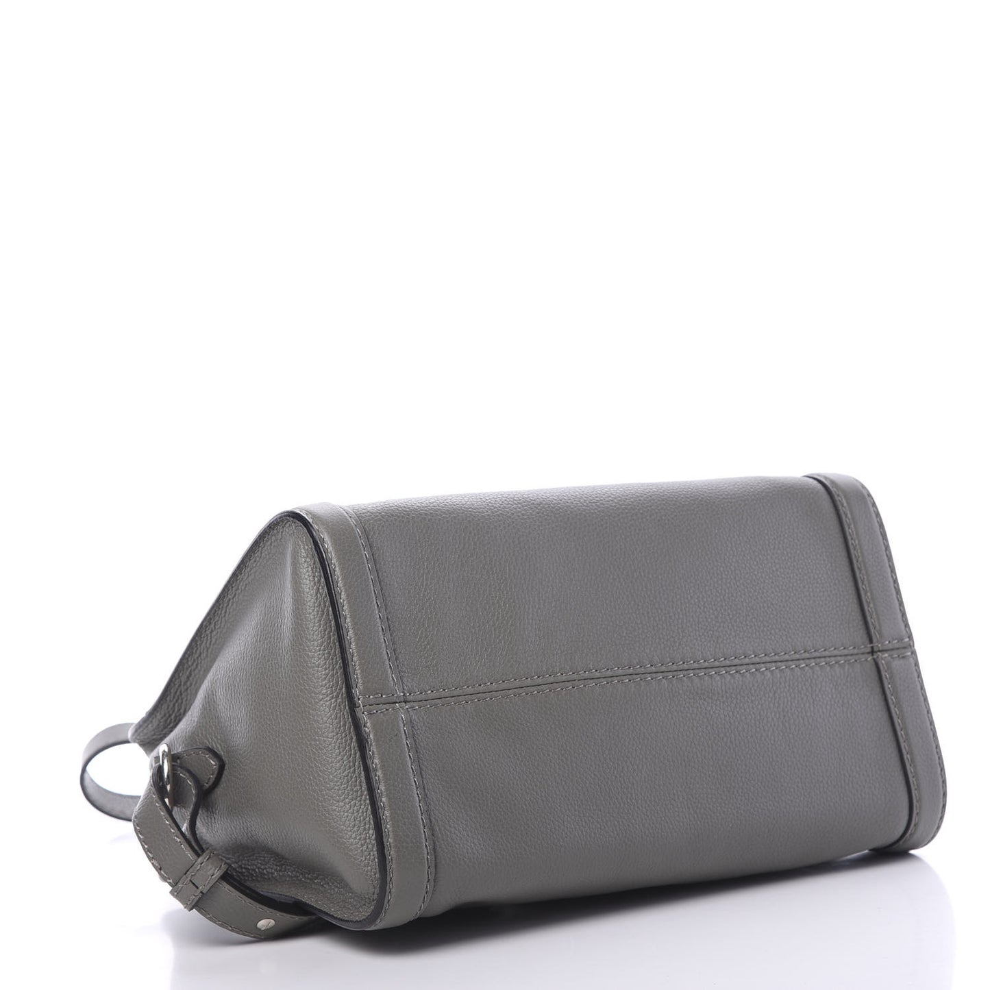 Pebbled Calfskin Small Skull Padlock Zip Around Tote Dark Grey