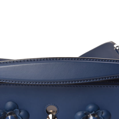 Fendi Calfskin Flowerland Studded Dotcom Satchel Blue 13 of 14