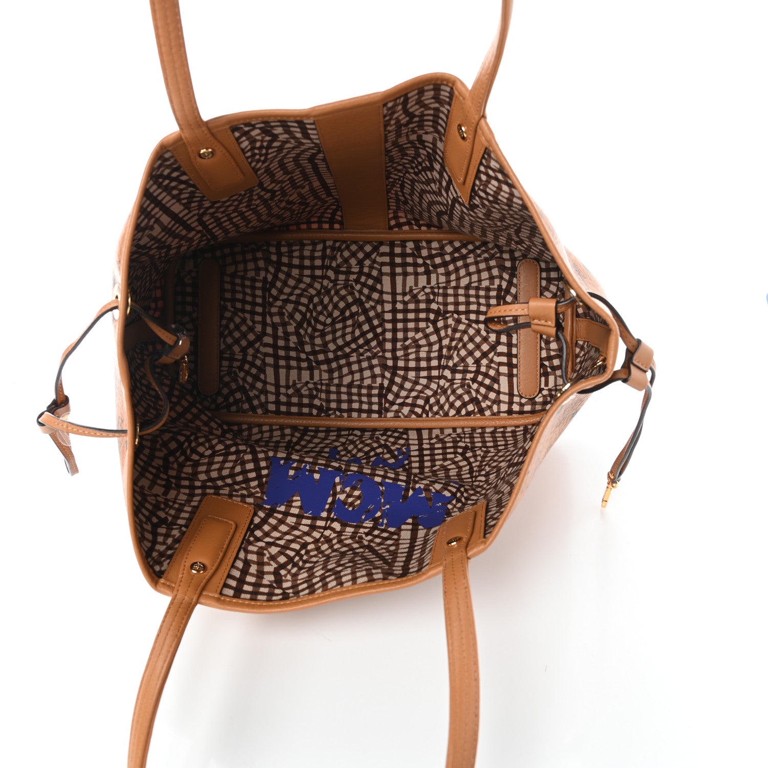MCM Visetos Medium Liz Reversible Shopper Tote Cognac 8 of 13