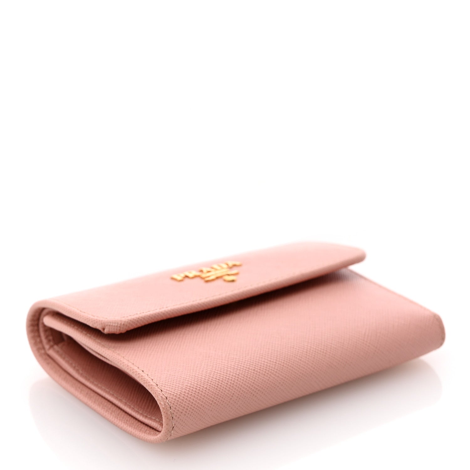 Prada Saffiano Metal Tri-Fold Wallet Orchidea 4 of 10