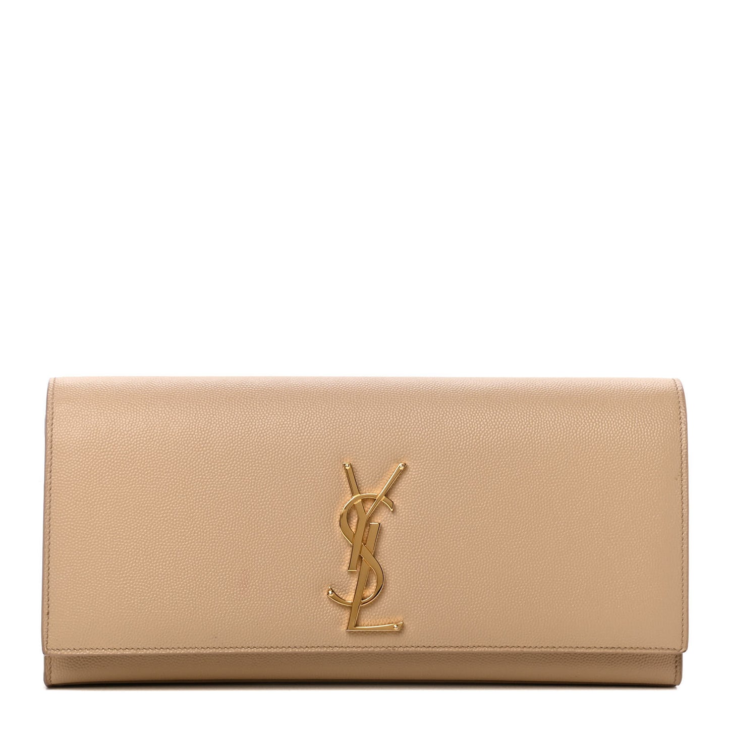 Grain De Poudre Classic Monogram Cassandre Clutch Dark Beige