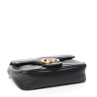 Gucci Calfskin Matelasse Super Mini GG Marmont Shoulder Bag Black 3 of 10