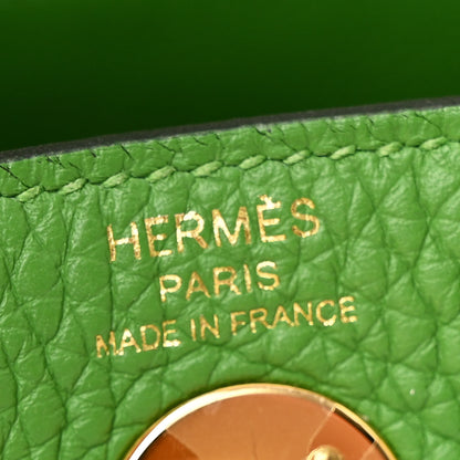 Hermes Taurillon Clemence Mini Lindy 20 Vert Yucca 6 of 12