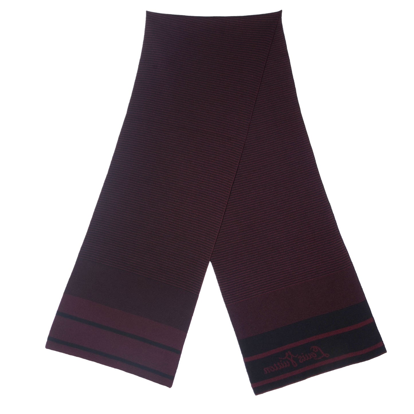 Wool Multistripe Scarf Burgundy