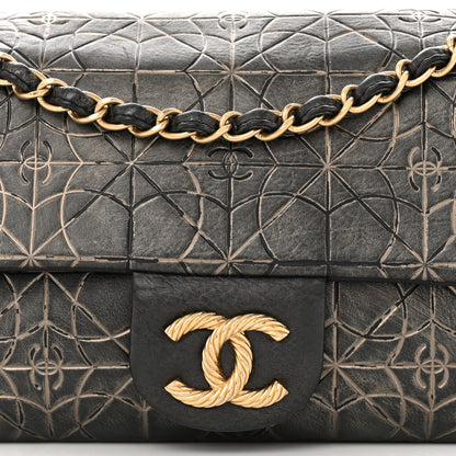 Chanel Metallized Effect Embossed Calfskin Quilted Paris Moscou Moujik Flap Black 8 of 12
