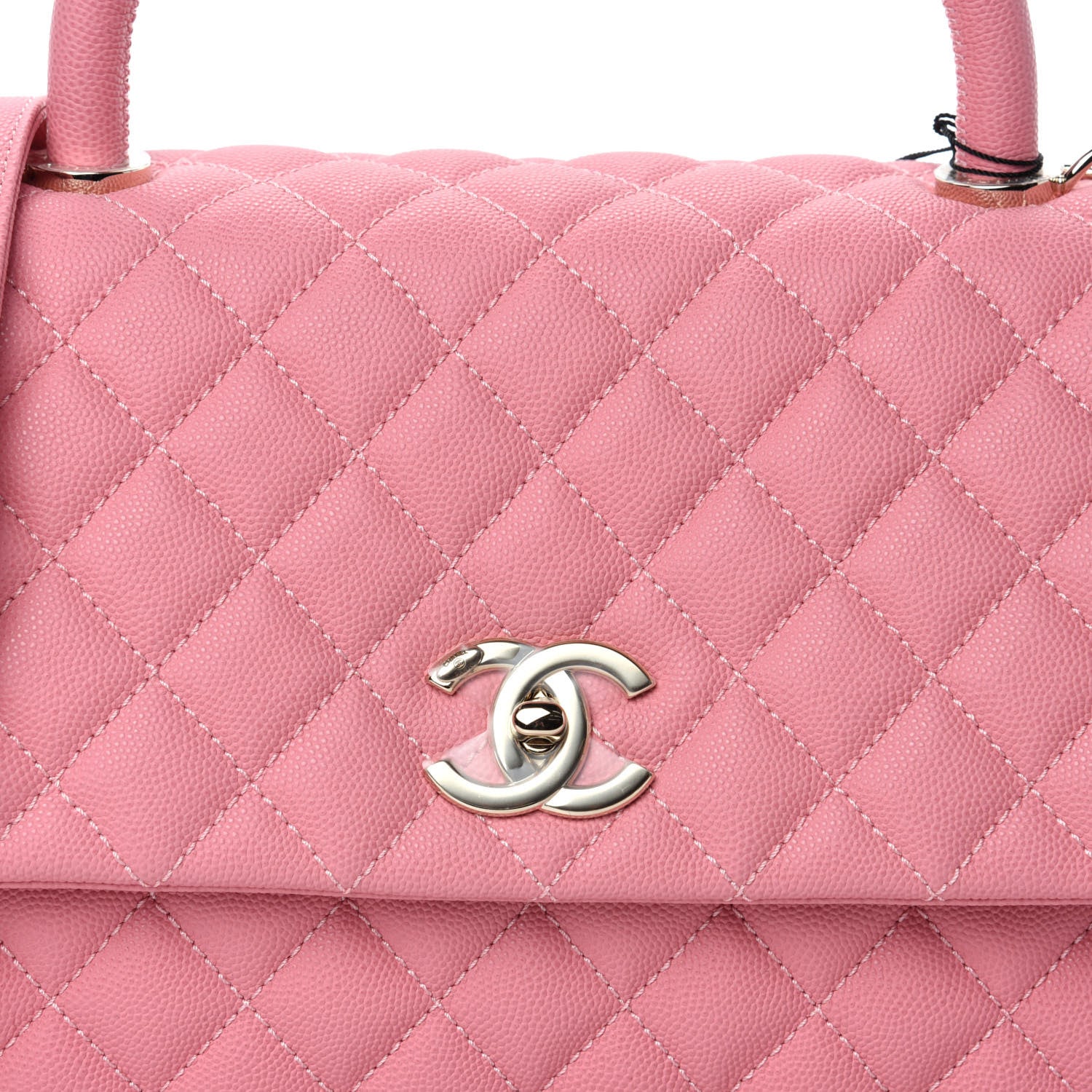 Chanel Caviar Quilted Small Coco Handle Flap Pink 9 of 10