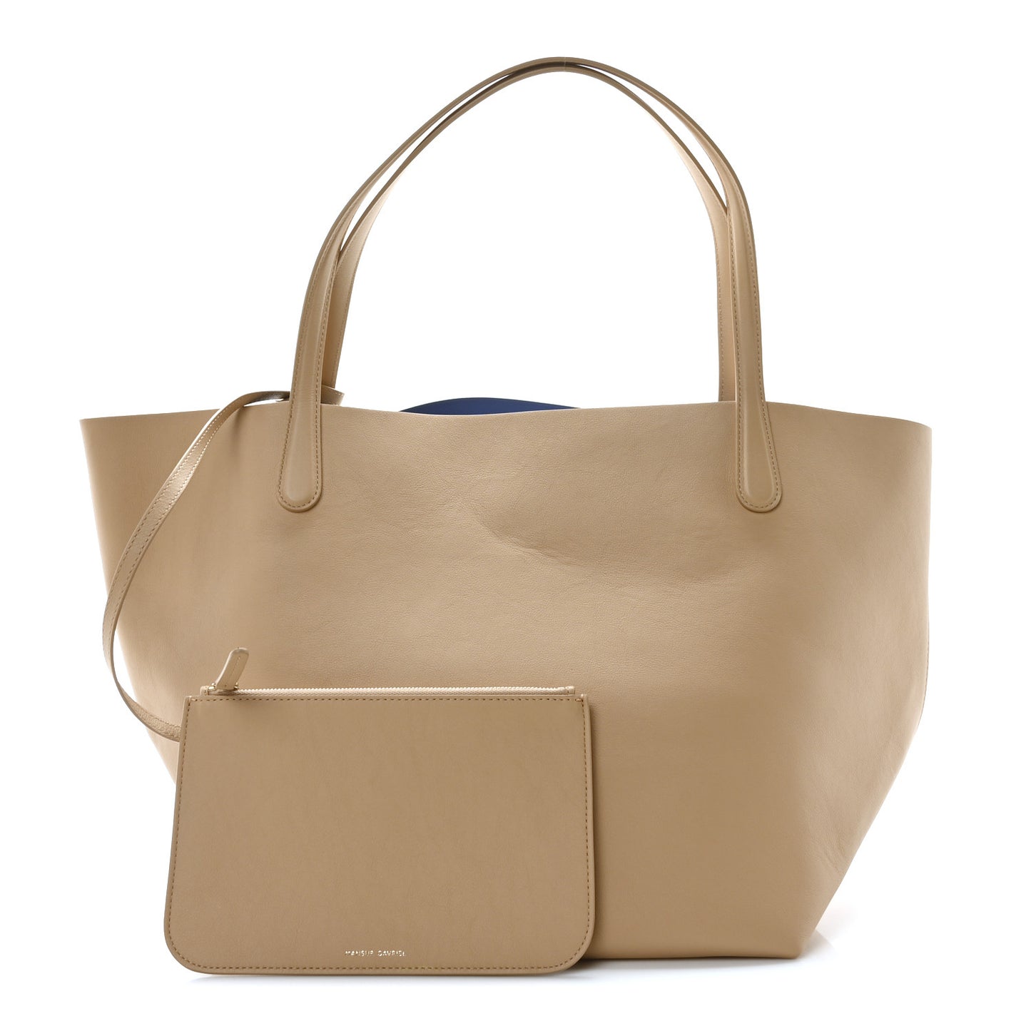 Supple Calfskin Everyday Soft Tote Sandstone Cornflower